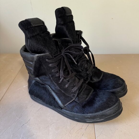 Rick Owens Geobasket – Black Pony Hair – Size 44 (EU) – FW13 Mainline - Picture 1 of 9
